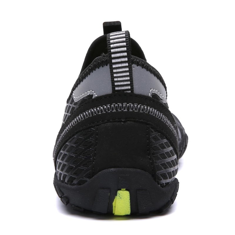 UBFEN Water Shoes Aqua Swim Shoes Mens Womens Beach Sports Quick Dry Barefoot for Boating Fishing Diving Surfing Black Grey Color Size US 7 Women 6 Men - Image 5